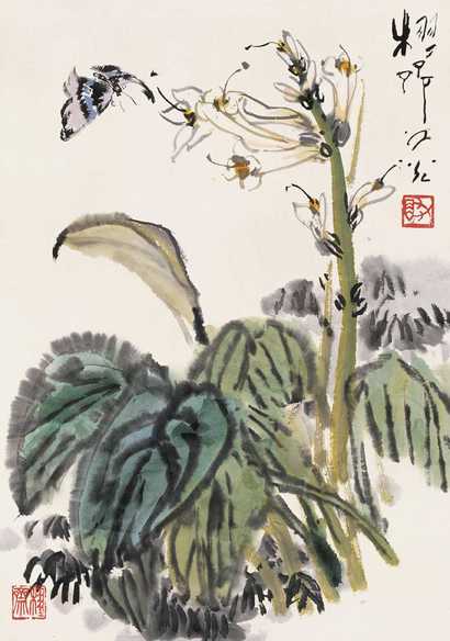 谢之光 花蝶 立轴